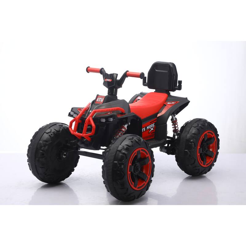 Ride On Toy Car,12V Electric ATV Car for Kids, 4 Wheeler Electric Toy Car with Bluetooth,light,Leather Seaters