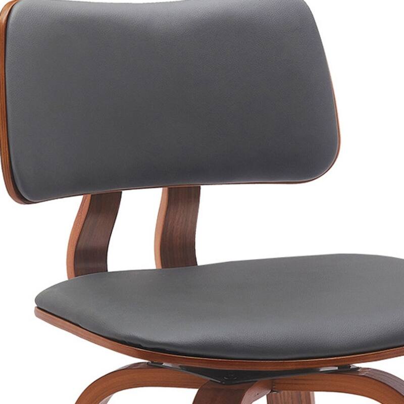 Faux Leather Armless Counter Height Bar Chair with Wood Frame, Swivel and Footrest