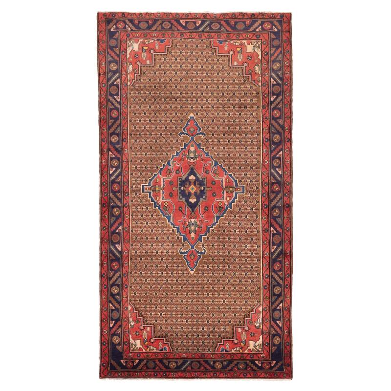 ECARPETGALLERY Hand-knotted Anatolian Vintage Brown Wool Rug - 4'10 x 9'2