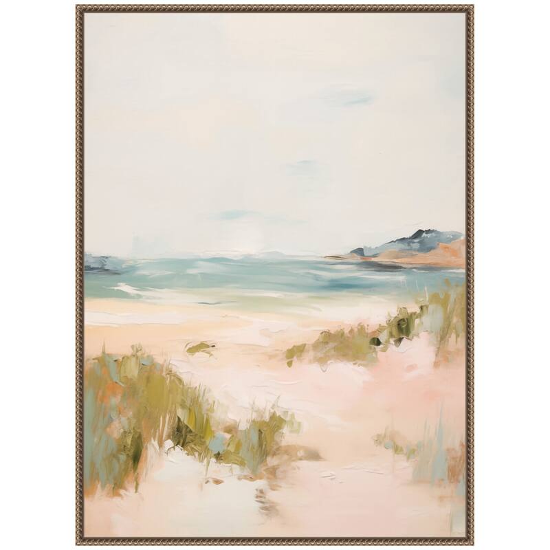 Kate and Laurel Tranquil Landscape V expansion by Amy Lighthall Framed Canvas Wall Art Print - 28 x 38 - Gold