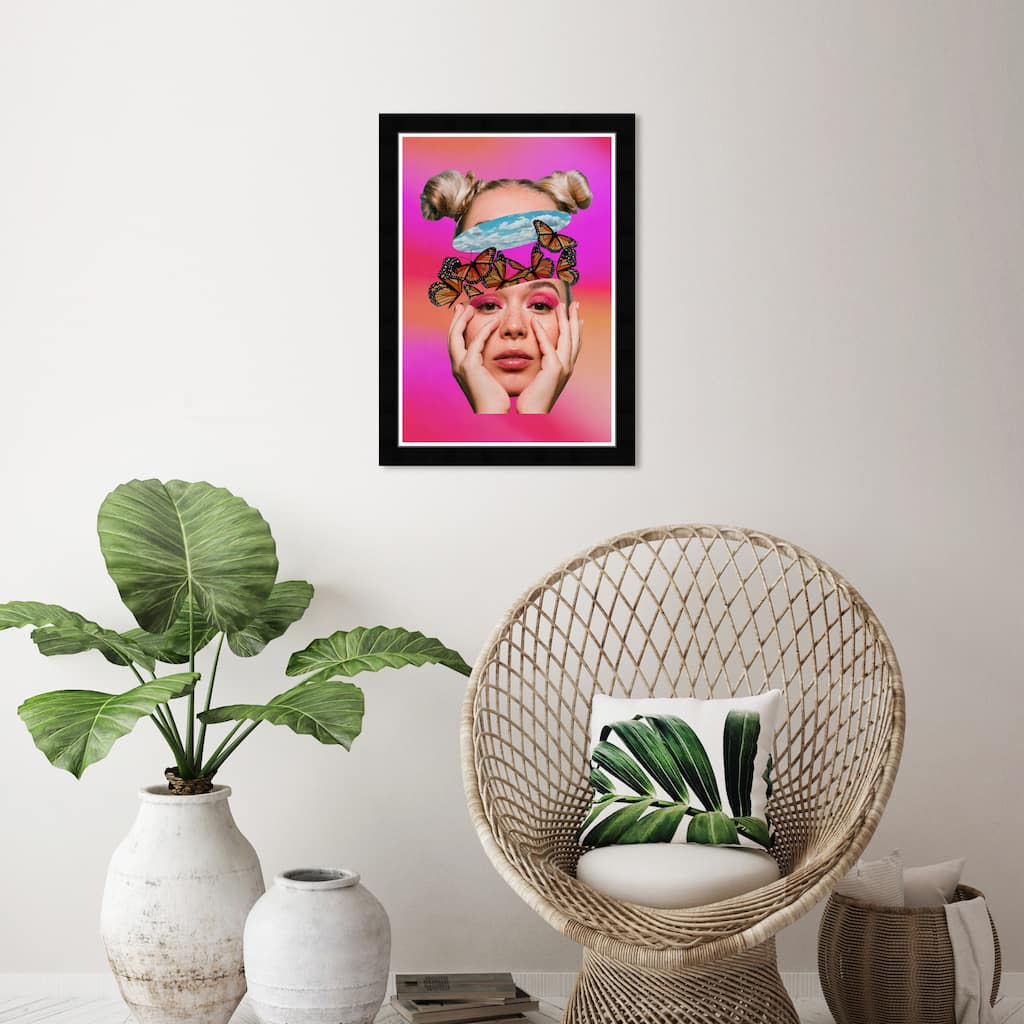 Wynwood Studio Prints People and Portraits Positive Thoughts Purple and Neon Purple Bohemian & Eclectic Wall Art Canvas Print