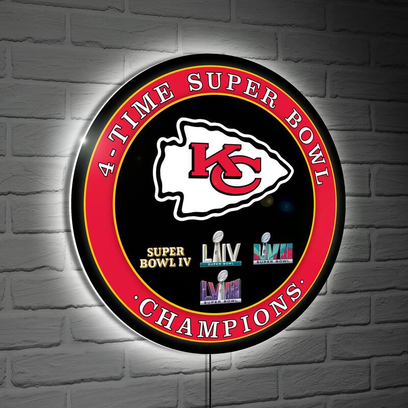 Kansas City Chiefs LED Lighted Sign - Gold
