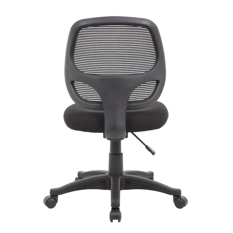 Maya Rolling Office Chair, Black Mesh, Foam Padding and Lumbar Support