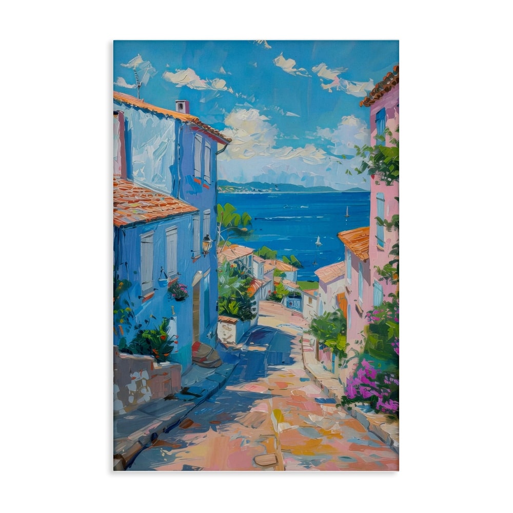 Stupell Quiet Seaside Town's Path Canvas Wall Art Design By LSR Design Studio