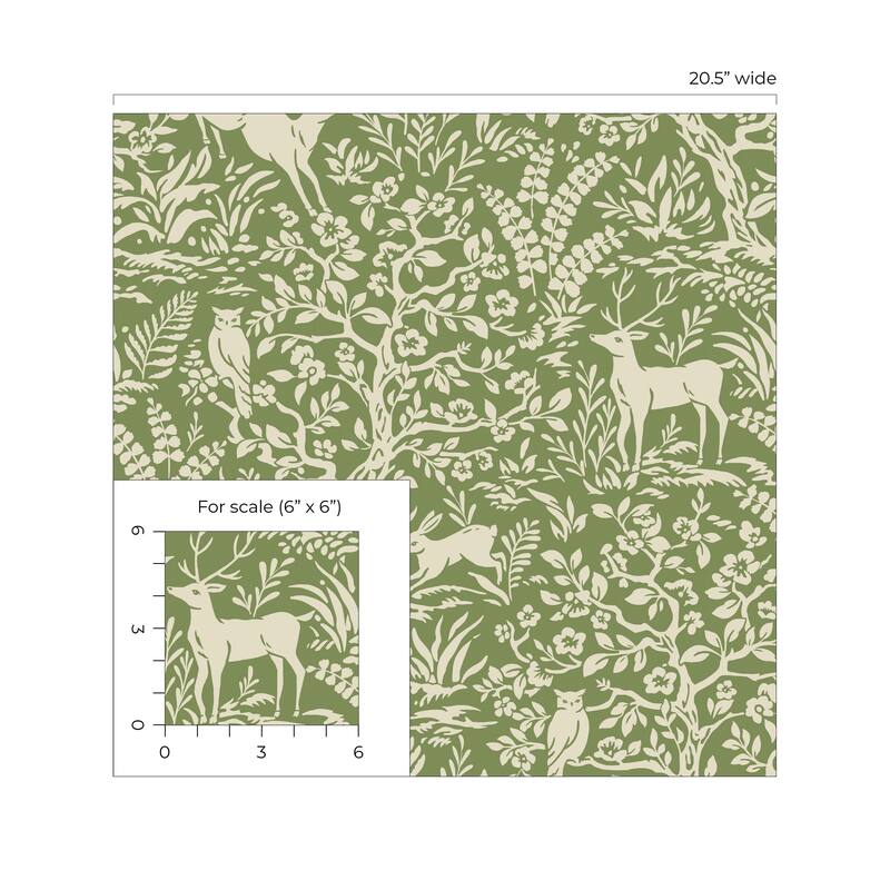 Daisy Bennett Designs Scandi Forest Premium Matte Non-Woven Peel and Stick Wallpaper
