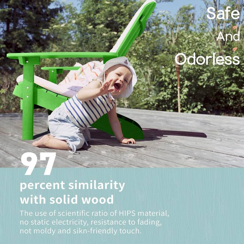 WINSOON All Weather HIPS Outdoor Plastic Adirondack Chairs Set of 4