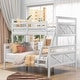preview thumbnail 1 of 7, White Twin over Full Pine Wood Bunk Bed with Full-Length Guardrail, Converts to 2 Separate Beds White