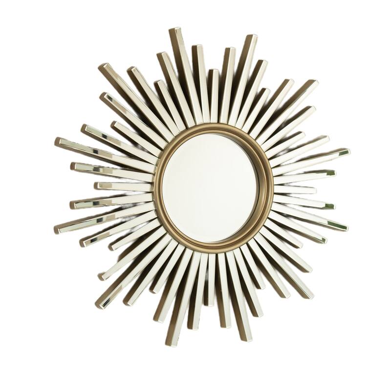 33" Luxury Style PU Sunburst-shaped Art Decorative Mirror
