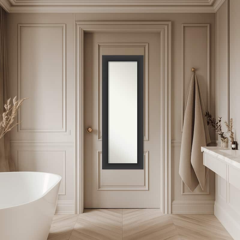 Sloped Non-Beveled Framed Full-Length On the Door Mirror