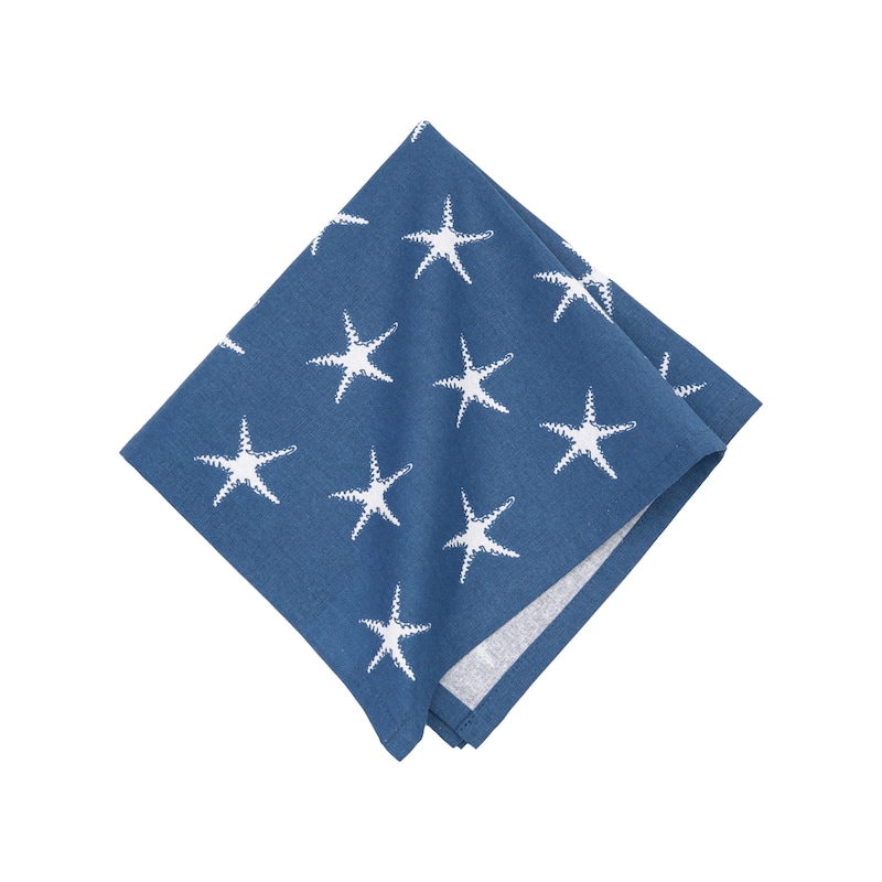 18" x 18" Red White and Waves Cotton Patriotic Napkin Machine Washable Set of 6