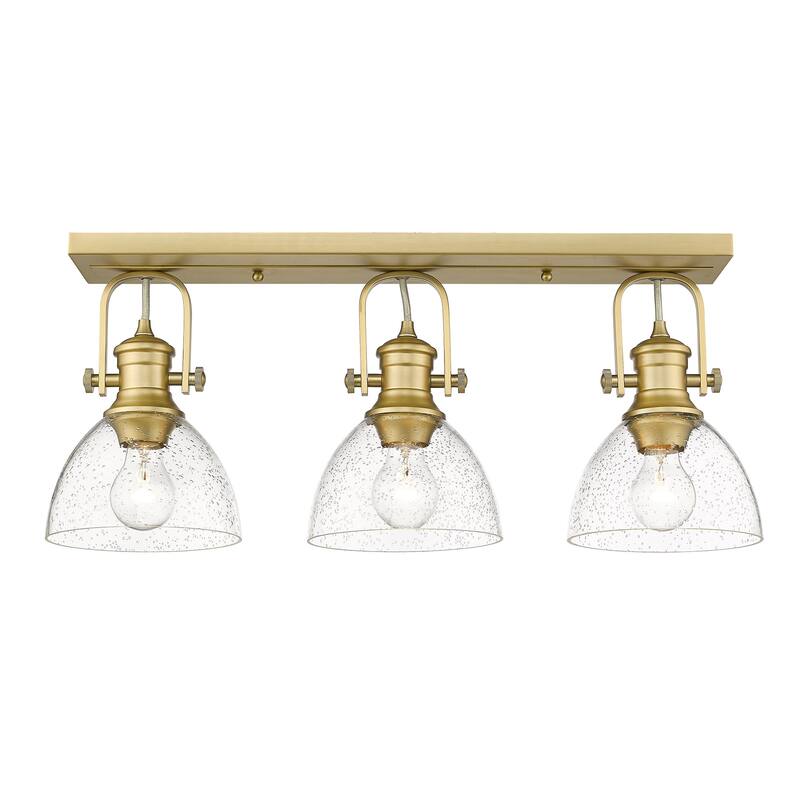 Hines 3 Light Semi-Flush - 10x9.625" - Gold - 10x9.625"