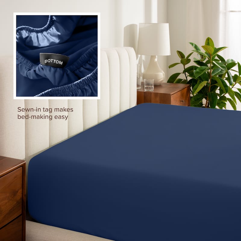 Bare Home Organic Cotton Percale Fitted Bottom Sheet