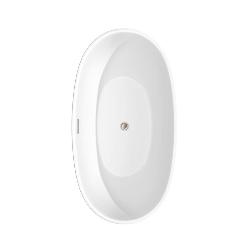 Wyndham Collection Juno 59-Inch Matte White Freestanding Tub w/ Faucet