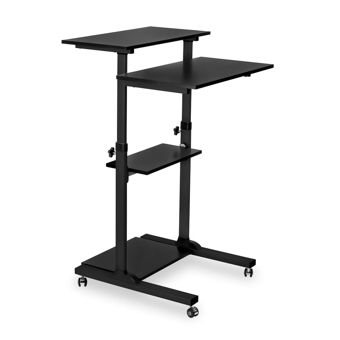 Shop Mount It Mobile Stand Up Desk Height Adjustable Computer Work Station Rolling Presentation Cart Overstock 26058134