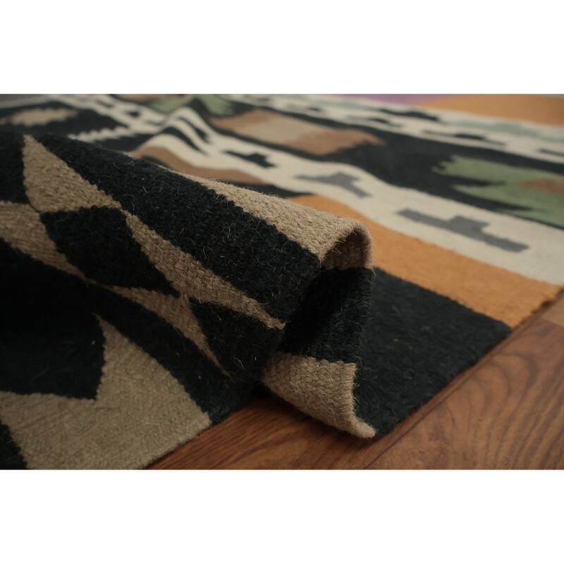 Hand Woven Oriental 100% Wool Carpet Southwestern Tribal Multi-Colored Kilim Area Rug - 11' 6'' X 11' 6''