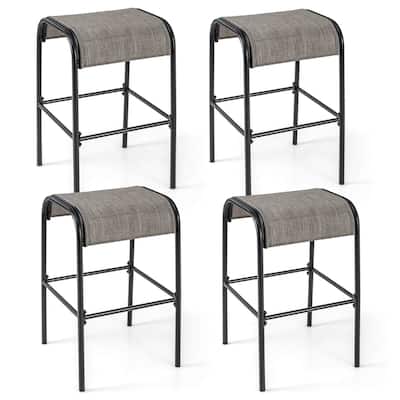 Gymax 4PCS 30'' Bar Height Bistro Stools Outdoor Bar Stools w/