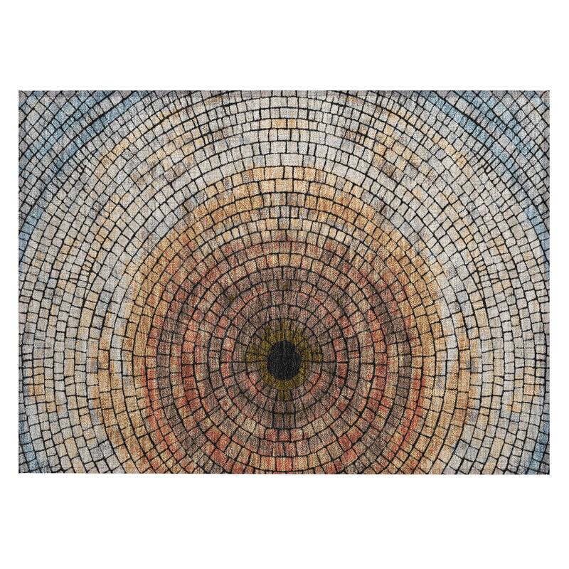 Machine Washable Indoor/ Outdoor Mosaic Rome Chantille Rug