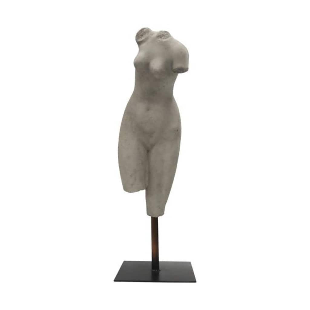 Female Torso Sculpture Tabletop Decoration - 26" - Gray