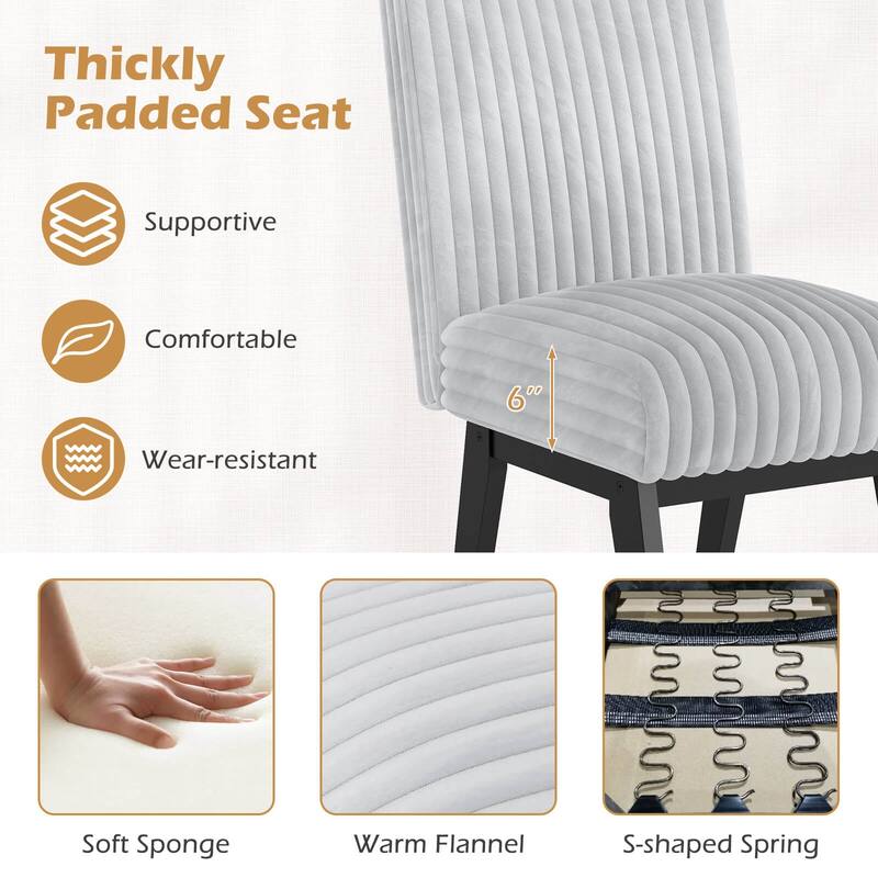 Costway Dining Chairs Set of 2/4 with Padded Seat, Rubber Wood Legs &