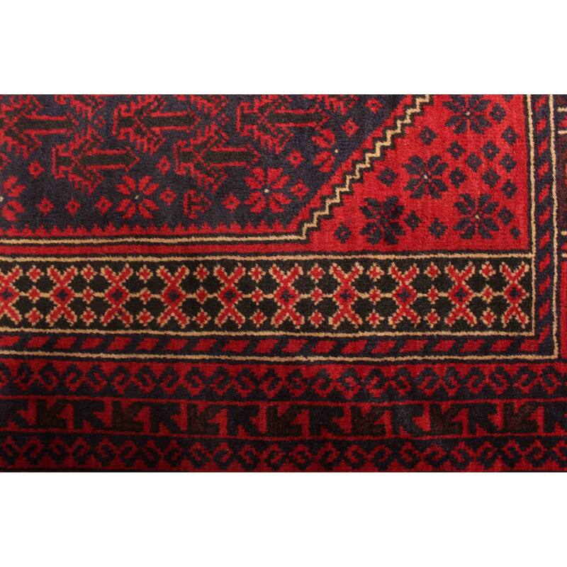 ECARPETGALLERY Hand-knotted Teimani Red Wool Rug - 2'10 x 5'0
