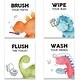 preview thumbnail 1 of 4, Watercolor Decor Bathroom Wall Art Prints Yellow