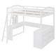 preview thumbnail 6 of 52, Solid Wood Loft Bed with Bulit-in U-shaped Desk and 2 Drawers, Full Size Loft Bedframe with Storage Shelves and Tri-fold Mirror