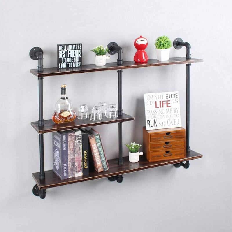 3-Tier Wall Mount Shelf - 9.8"D x 43.3"W x 37.8"H