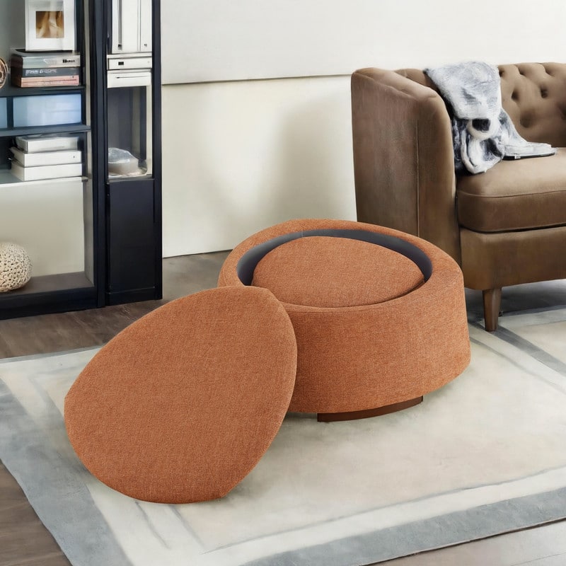 Bridget Storage Ottoman Set Stone-Shaped Footrest for Living Room