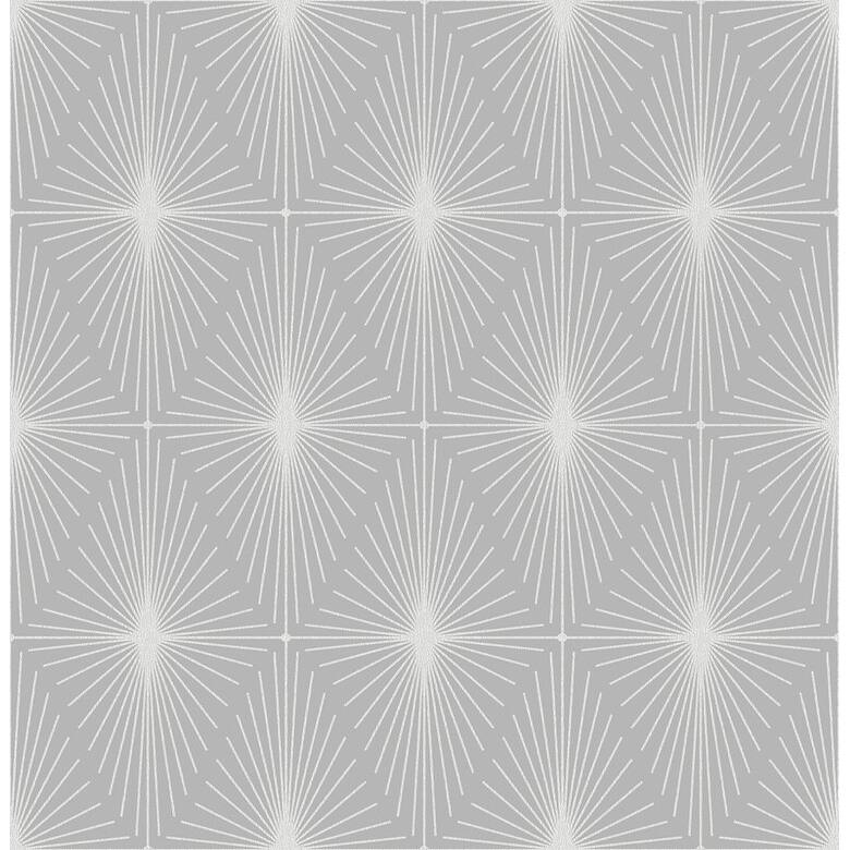 Brewster Draper Grey Geometric Wallpaper - 20.5in x 396in x 0.025in