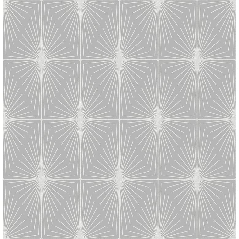 Brewster Draper Grey Geometric Wallpaper - 20.5in x 396in x 0.025in