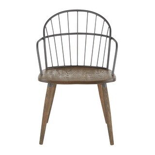 Ellul Industrial Chair in Dark Walnut Wood and Bla