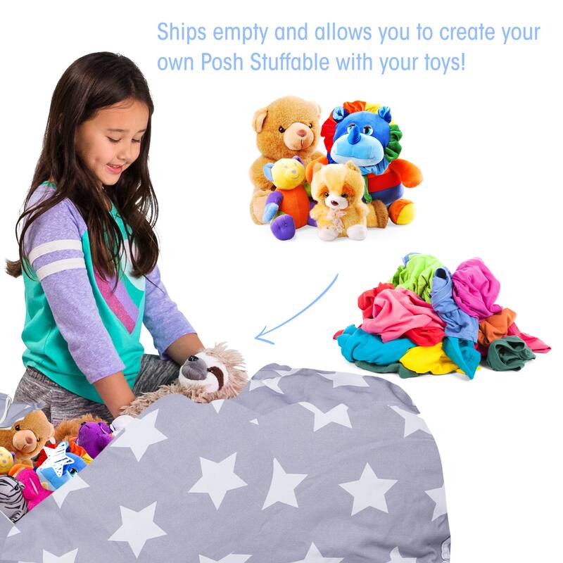 Kids Bean Bag Chair Cover Stuffed Animal Storage or Toy Organizer