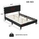 preview thumbnail 8 of 7, DARK GREY Queen Size Platform Bed w/ Upholstered Headboard for Kids Teens Adults