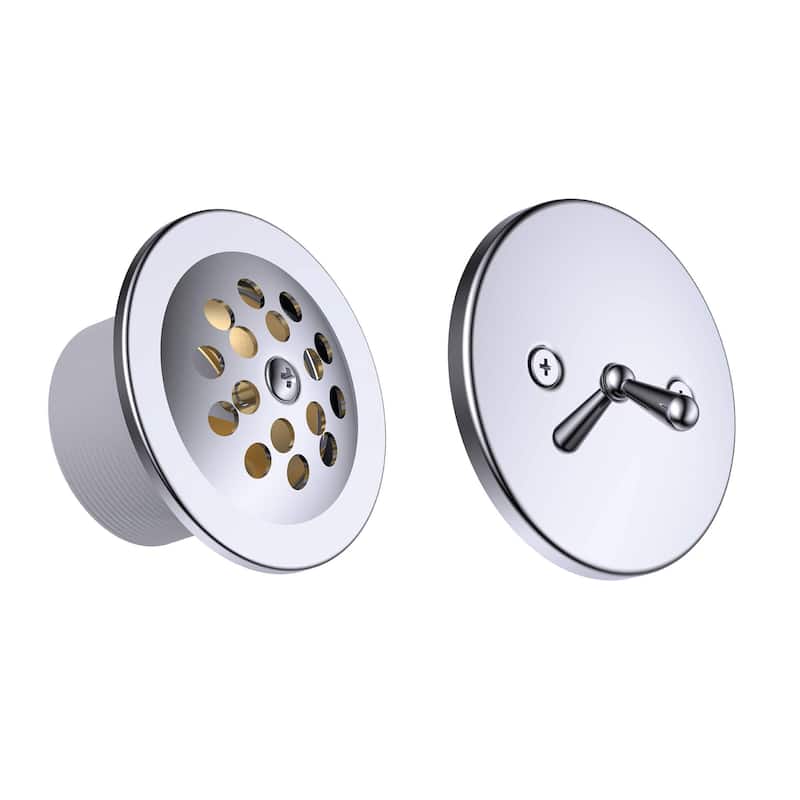 Fine Fixtures Bathtub Shower Drain - 20 Gauge Tubing, Trip Lever Overflow Assembly Tub Drain Kit - Polished Chrome