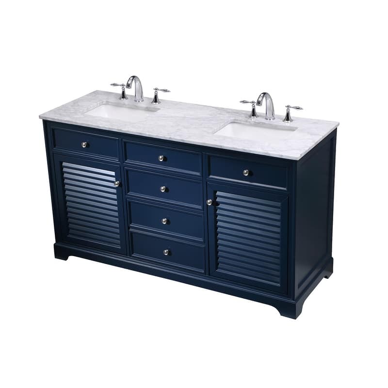 Contemporary 60" Double Bathroom Vanity Set