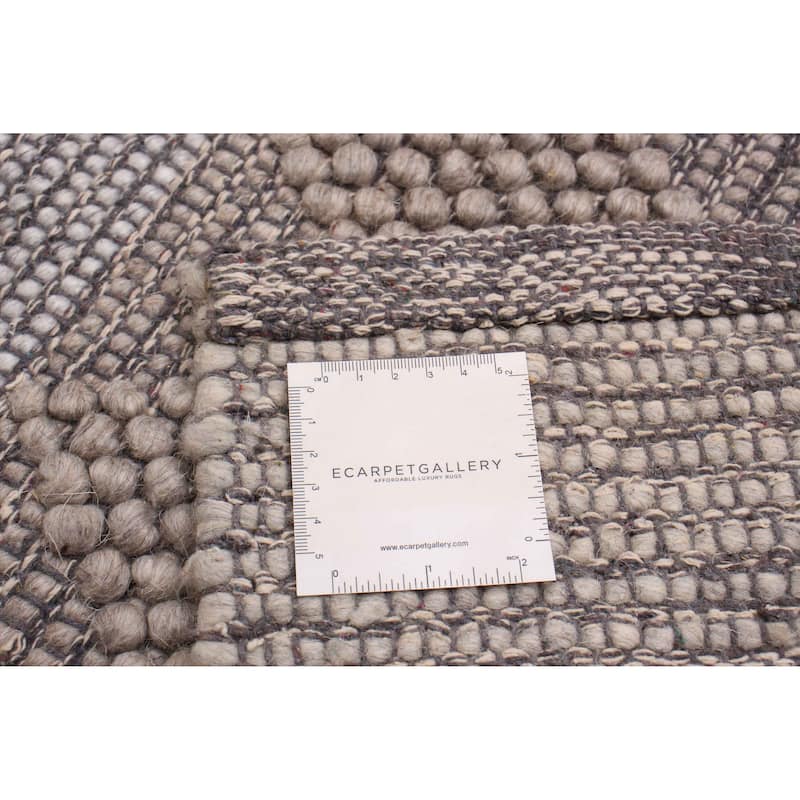 ECARPETGALLERY Braid weave Sienna Taupe Wool Rug - 6'1 x 8'10