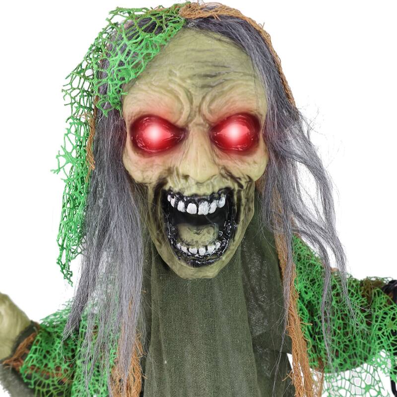 Haunted Hill Farm Lifesize Animatronic Zombie with Chains with Lights and Sound