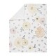 preview thumbnail 2 of 3, Yellow Pink Watercolor Floral Girl Baby Receiving Security Swaddle Blanket - Blush Peach Grey Shabby Chic Rose Flower Farmhouse