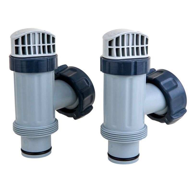 Intex Above Ground Plunger Valves with Gaskets & Nuts Replacement Part (2 Pack) - 1.18