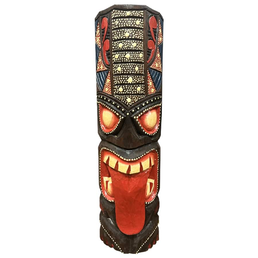Tiki Mask Colorful Hawaiian Polynesian Tropical Decor Wood Wall Art