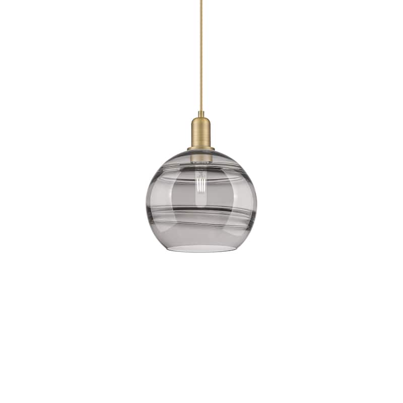 Innovations Lighting 716-1P-13-10 Rochester Pendant Rochester 10" Wide - Brushed Brass / Light Smoke