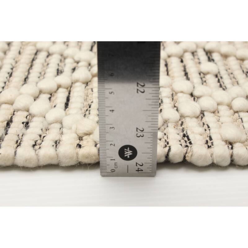 ECARPETGALLERY Braid weave Sienna Cream Wool Rug - 4'11 x 8'0