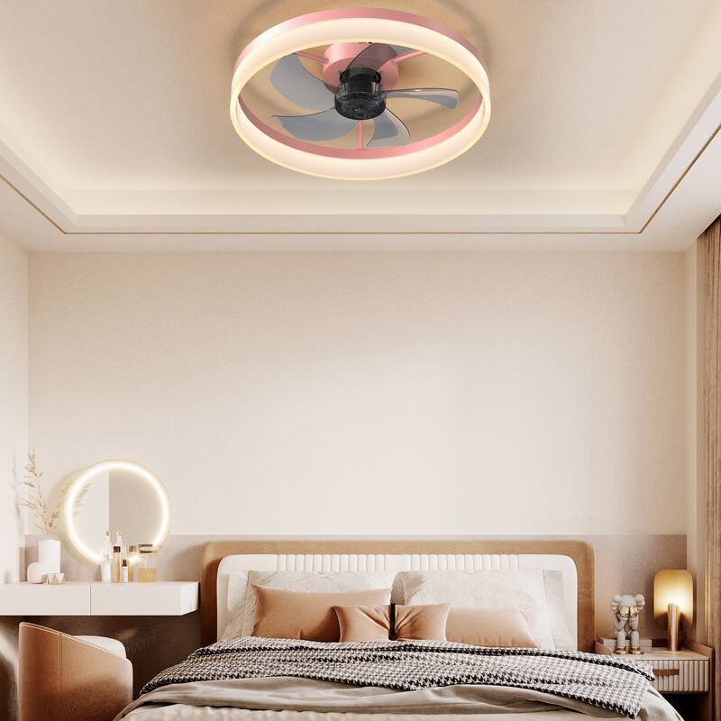 Cusp Barn 20" Dimmable LED Ceiling Fan,Reversible Modern Smart Fan Light,6 Speeds,Quiet DC Motor with APP Control for Indoor