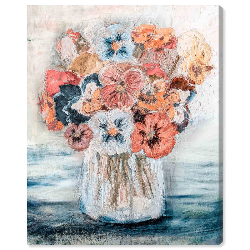 Wynwood Studio Canvas Floral and Botanical Pensieros Anemone White and Modern & Contemporary Wall Art Canvas Print