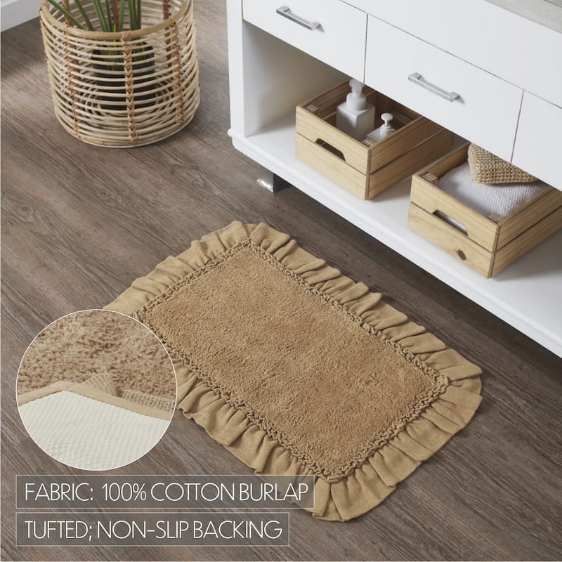 Burlap Natural Bathmat 20x30 - 20x30 - Tan