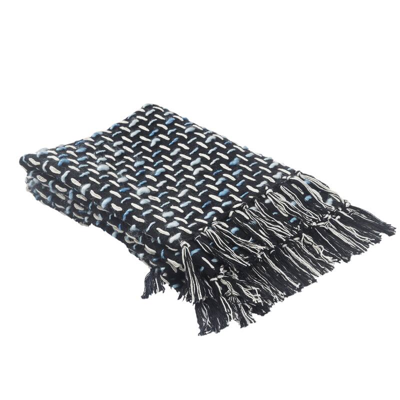 Sevita Modern Interwoven Decorative Standard Size Throw Blanket with Fringe