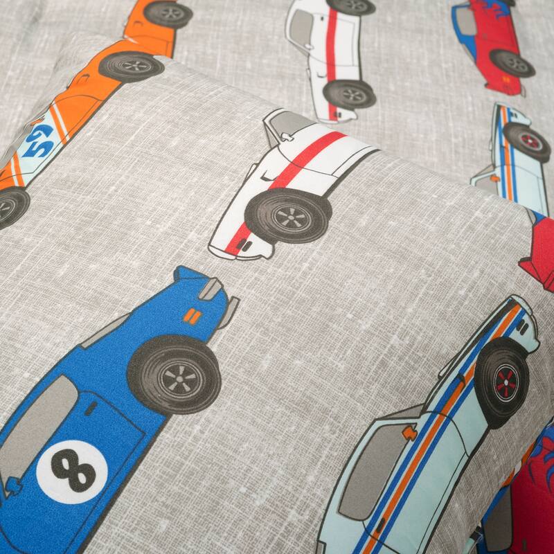 Lush Decor Race Cars Reversible Oversized With Printed Sheet Set Comforter Set
