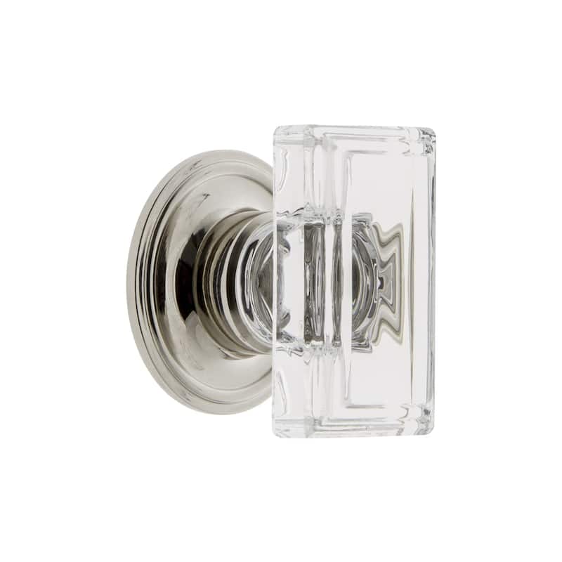 Grandeur CARR-CRYS-KNOB-LG-GEO Carre 1-3/4” Crystal Rectangular - Polished Nickel