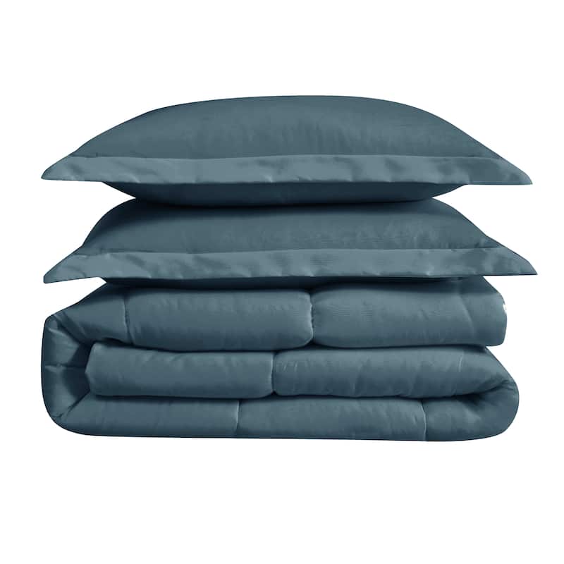 Cannon Heritage Solid 3 Piece Down Alternative Comforter Set - Dark Blue - King