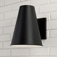 preview thumbnail 2 of 3, 1-Light Outdoor Night Sky Friendly Cone Wall Lantern in Black with Painted White Interior